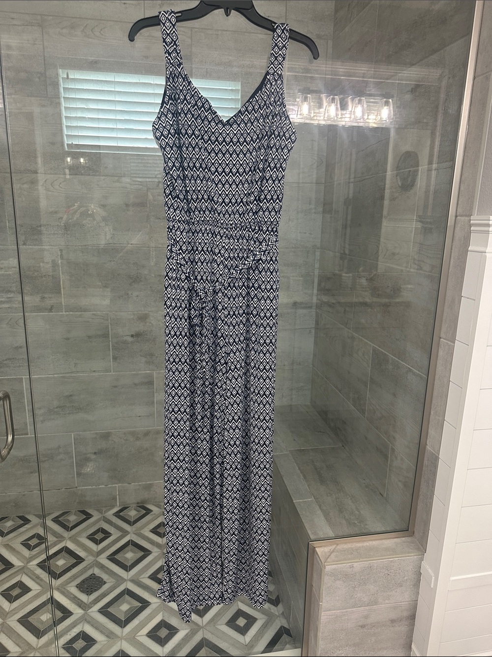 Brand NEW Navy Geometric Maxi Jumpsuit
